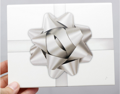 SilverTowne Natural Kraft Paper Gift Box with Silver Bow Box Sleeve
